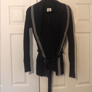 H&M Navy Blue & White Striped Knit Sweater